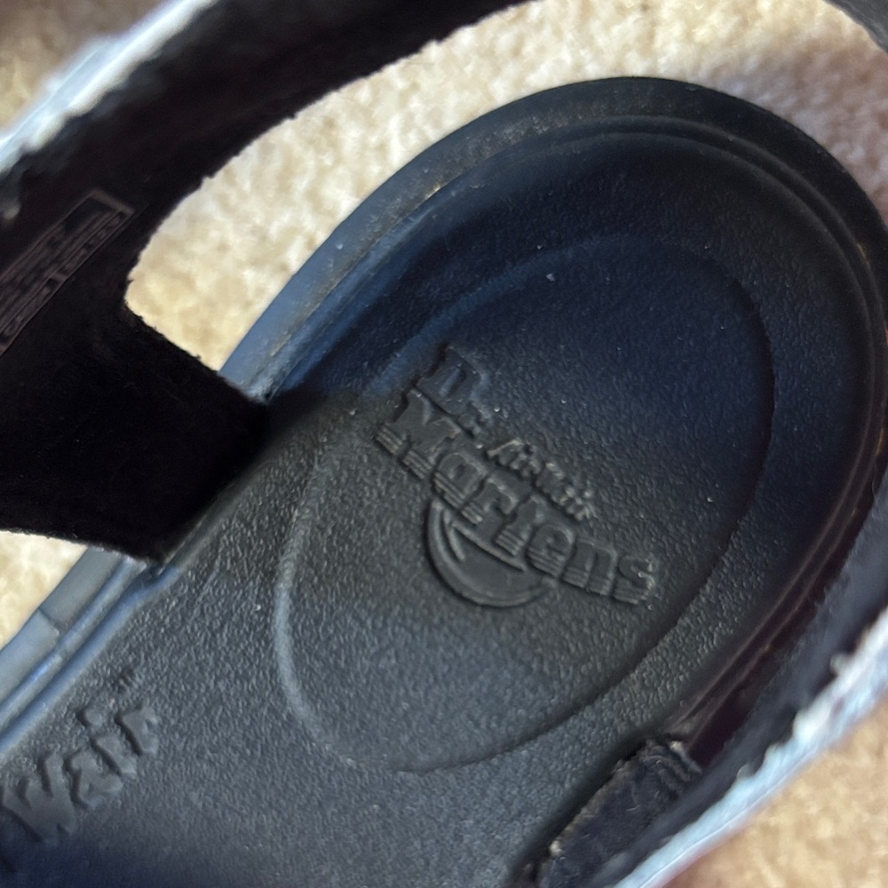 Dr. Martens White and Black Strappy Kids Sandals - Picture 7 of 9